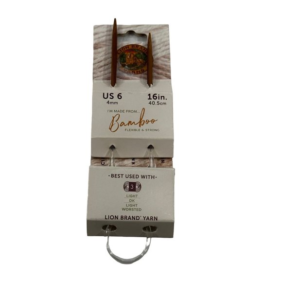 Lion Brand Yarns Bamboo Circular Knitting Needles Size US 6 16 Inch New - Picture 1 of 5